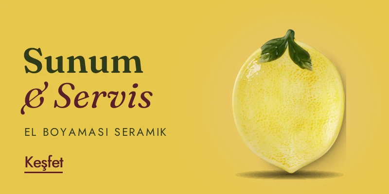 Limon formlu el boyaması seramik tabak